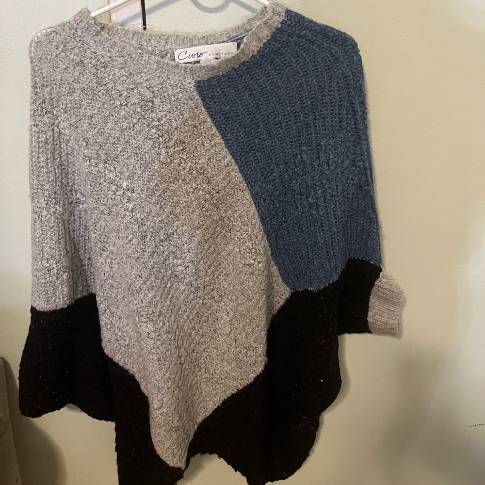 Cato Colorblock Sweater - Gray, Blue, Black